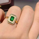 HEEKAIYI Emerald Gemstone Ring for Women 18K Diamond Ring Luxurious Chinese Valentine's Day Birthday Gift for Wife and Girlfriend Selected Emerald Gemstone Ring-1.59 Carat