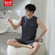 Cat Man (MiiOW) Pajamas Men's Vest Summer Modal Thin Suit Men's Home Clothes Sleeveless Jin Jin is equal to 0.5 kg, plus size two-piece set -12027 Modal Suit L Recommended 100-140 Jin Jin is equal to 0.5 kg