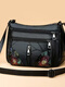 Frauentasche 2025 Neue Tasche Mode und atmosphärische Umhängetasche vielseitiger Crossbody Mutter Tasche große Kapazität Schwarz [Muttertasche]