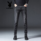 
Playboy (PLAYBOY) Hong Kong high-end summer black jeans men's 2025 new elastic slim straight feet Korean version long trousers black 1048 black 28