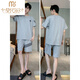 Modal Herren Pyjamas Herren Sommer Dünne kurzärmelige Shorts sowie Fettpläuse und junge Menschen können außerhalb von 9922# L [Vorschlag-120jin [Jin gleich 0,5 kg] tragen]