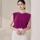 ROEYSHOUSE ROYSHOUSE CHICKFLULL ROOMN Sleeveless Shirt 2025 Summer New Fashion French Solid Color Top Women 12108 Rose Red S