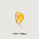 Amber Lollipop beeswax ring women's yellow amber ring open index finger ring anniversary birthday gift for girlfriend and wife