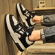 Fan Xiaoru Panda Schuhe Herrenschuhe, die dicke alleinige Sportarten und lässige Schuhe bequeme trendige Schuhe vielseitig 2025 Heiße Studentenschuhe schwarz 42