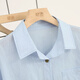 
Her pool lapel shirt 2025 summer new women's clothing commuting simple shoulder short sleeve single-breasted top