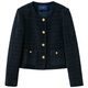 Drei Farbe 2025 Herbst Neuer alte Qianfeng Xiaoxiang Jacke Loose Short Round Neck Cardigan Einbrust m Navy-Vorverkauf [Zahlung innerhalb von 15 Tagen] M 160/84A gesendet