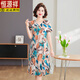 Hengyuanxiang (Hyx) Mutter Sommer kurzärmeliges Eiskleid modische großgröße mit mittleren und älteren Frauen locker mit Bauch bedeckender elastischer Blütenrock rot MJL683 3xl [vorgeschlagen 120-135jin [Jin gleich 0,5 kg]]