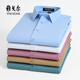 Yager Flaggschiff offizielles Geschäft Summer Dünnes langärmeliges Hemd Herren Pure Cotton Anti-Falten-Streifen-Zoll-Kleidung mittleren Alters im mittleren Alter und lässige DP#6630 S 165/84A Größe 38 Höhe 160-16