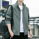 ROMON Jacket Men's Autumn Business Executive Stand Collar Casual Windproof Warm Jacket Men's 6618 Gray XL