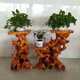 Yusenyi natural root carving frame base log living room Chinese bonsai fish tank frame solid wood tree root art balcony ornament antique red 16863