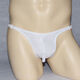 Sous-vêtements sexy basse ceinture fine courroie de string masculin coloride solide respirant double triangle de cuisse pantalon sexy blanc creux single taille