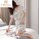 Modal nuevo camisón para mujeres Summer Seda Seda de seda de manga corta Pajama delgado Summer Imitation Silk Summer Vestido Té de té de té M9926 [Almohadilla de manga corta/sin pecho] M 160