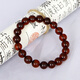 Famous family blood amber bracelet for women and men natural amber single circle bead bracelet maroon bracelet birthday gift 9mm