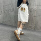 Si Ruilin Yin Xiaoji Schwere Wäsche loser Arbeitskleidung Großtasche Weißer Bambus Joint Denim Shorts Fünf-Punkte-Hosen für Männer und Frauen 1049 Weiß M (95-125jin [Jin gleich 0,5 kg])