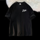 POUM Camiseta de manga corta Summer New Simple Finted Youth Simple Flandy Brand Round Camiseta de cuello redonda Versátil Top MSL-C671 White XL [sugerido 135-150Jin [Jin iguala 0.5 kg]]]