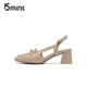 
15MINS sandals women's new summer elegant high heels one-button bag-toe single shoes D1302AQ5 apricot color 37