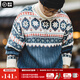 Maden Workwear American Retro Fair Island Jacquard Pullover Herren Fall Dicke und warme Rollkragenpullover Strickpullover Pullover Top grau Blau M.
