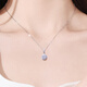 Central Platinum 18K gold necklace micro-set round carat sparkling diamonds and moissanite clavicle chain to express your love for Chinese Valentine's Day as a wedding gift S925-1 carat D color moissanite + silver chain