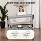 Thai-Mei High Folding Crib Multifunktion Spleißbett bewegliche Babybett Windel Tisch Cradle Bett hellgrau Windel + Moskitonetz + Matratze + Matratze Kissen Kissen