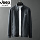 JEEP SPIRIT轻奢高端男装宽松春季新款立领开衫卫衣男士休闲运动夹克外套新品 军绿色 JEEP9901 M