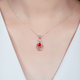HEEKAIYI 18k Ruby Necklace Women's Diamond Pendant Luxury Jewelry Chinese Valentine's Day Birthday Gift for Wife and Girlfriend <Supports Customization>