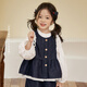 
LUSON Obao Okids Children's Clothing Baby Denim Set Women's Fashionable 2025 Autumn New Girls Puff Sleeve Shirt Set