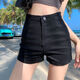 Jin Bingsheng black shorts for women summer new style denim tight small slim high-waisted A-line hot girl sexy hip-covering hot pants black denim hot pants M recommended 95-105 Jin Jin is equal to 0.5 kg