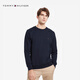 TOMMY HILFIGER осенне-зимний мужской однотонный модный повседневный простой двусторонний трикотаж пуловер азиатской версии с круглым вырезом темно-синий DW5 M (рекомендуемый вес 135-150Jin Jin равен 0,5 кг)