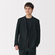 
MUJI men's style, easy-dry elastic bubble yarn, jacket, men's jacket, casual suit, 25 years spring and summer, black L (175/100A)