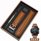 Suitable for Huawei GT3/GT4/GT2/GT5 smart GT4/magic2e men's original genuine leather watch strap GT model - dark brown + silver buckle wooden box packaging watch3 46 dial 22mm