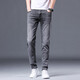 Lilang High-End Hong Kong Sommer Rauch grau Jeans Männer schlanke Füße Trendy Brand Elastizität Casual Hosen koreanischer Stil Trend BML1049 Rauchgrau 28