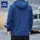 
ROMON Jacket Men's Jacket 2025 New Windproof Shock Clothes Removable Hood Wind Coat Outdoor Leisure Sports Jacket 6628[Blue] M [Press 95-110Jin[Jin equals 0.5 kg]]