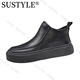 Sustyle High-End-Marke High-End-Sommer 2025 Neue Männer schwarze lässige Lederstiefel Männer Martin Boots Männer schwarz 42