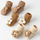Newborn infants 0-6-12 months baby cotton socks autumn and winter plus velvet thickened warm toddler floor socks white 0-1 years old S size recommended foot length 8-10.5cm