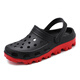 Ningmeng Big Foot Wide Foot Hole Chaussures Sandales de taille extra-large pour hommes Été Summer Soufflement non glissant à double usine de pantoufles plus gras et plus grandes chaussures de plage S9859 Black 47