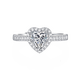 DR love-shaped one-carat moissanite diamond ring for women to propose, engage, marry, Valentine's Day, birthday gift for girlfriend, love-shaped diamond ring for women 1 carat with engraving