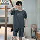 Modal men's pajamas spring and summer shorts shorts pure cotton young and middle-aged large size casual Korean style home clothes 9928 [H series men's short-sleeved shorts suit] L [100-125Jin [Jin equals 0.5 kg]]