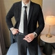 La Hailan Home Shopping Mall mismo traje para hombres Vestido formal de boda de estilo coreano Grupo de novios delgados 09 (4 piezas) traje negro + pantalones + camisa blanca + 6xl recomendado dentro de 190-210