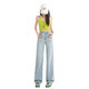 Yanrui Bleu Lacele Lacele Tennis Beau-leg-leg pour femmes 2025 Été mince taille haute drapage lâche bleu clair [9 minutes en dessous de 158 cm] QMR9892 L [105-115jin [Jin est égal à 0,5 kg]]]