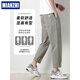Cotton-made ice silk cool summer thin casual pants for men loose straight 2024 new conical cropped pants summer pants 9904 deep khaki + 9904 cement grey [Value group S 95-110Jin [Jin equals 0.5 kg]