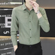 Official website shirt men's long-sleeved new style business small plaid inch shirt high-end summer top slim shirt men 6167 blue gray M _90-110Jin [Jin equals 0.5 kg]
