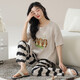 Pure Cotton Pyjamas für Frauen im Sommer kurzärmelige Hosen Set 2025 Neue koreanische Version der süßen Sommer-Cartoon-Cason-Saison-Heimkleidung 9717 L [100-120jin [Jin entspricht 0,5 kg]]