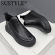 Sustyle High-End-Marke High-End-Sommer 2025 Neue Männer schwarze lässige Lederstiefel Männer Martin Boots Männer schwarz 42
