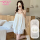 
Modal Yunduo Cotton Pajamas Women's Summer Korean Style Sweet Lace Sling Shorts Set with Chest Pads You can wear Outside Home Suit 838# Black Small Cherry M 80-100Jin[Jin equals 0.5 kg]