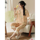 Hehui Summer Damen-Kurzärmler-Pyjama-Pyjama-Set Cotton New Chinese Style Thin Home Clothing Sie können geschnittene Hosen für den Sommer tragen LZY9901 M (vorgeschlagen 75-95jin [Jin gleich 0,5 kg])