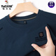 Woodpecker Middle-aged Men's Long Sleeve T-shirt Loose Round Neck Thick Cotton T Spring and Autumn New Casual Top Base Shirt Men's Outer Wear [1 piece] 829-Gray L 170 Recommended 120-135Jin [Jin equals 0.5 kg]