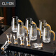 CLITON Wine Tasting Style Gold Foil Crystal White Wine Glass Wine Divider Set One-cup Moutai Small Wine Glass 6 Cups 6 Pots