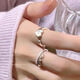 Pure white love three-piece ring set for women 2025 new popular couple bestie ring ins niche index finger ring ring three-piece ring set