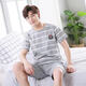 Yalu pyjamas pour hommes en été masculin sans manches coton coton mince manches courtes pour jeunes et moyens à manches courtes pour hommes et à la taille des vêtements simples de taille simple 9928 masculin L (recommandé 100-120 Jin [Jin est égal à 0,5 kg]) toute taille