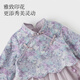 DAVE&BELLA Girls Chinese Style Hanfu Dress New Spring Baby Girl Dress Western Style Children's Mesh Skirt Children's Skirt Flower Print Ready Stock 110 cm (recommended height 100-110cm)